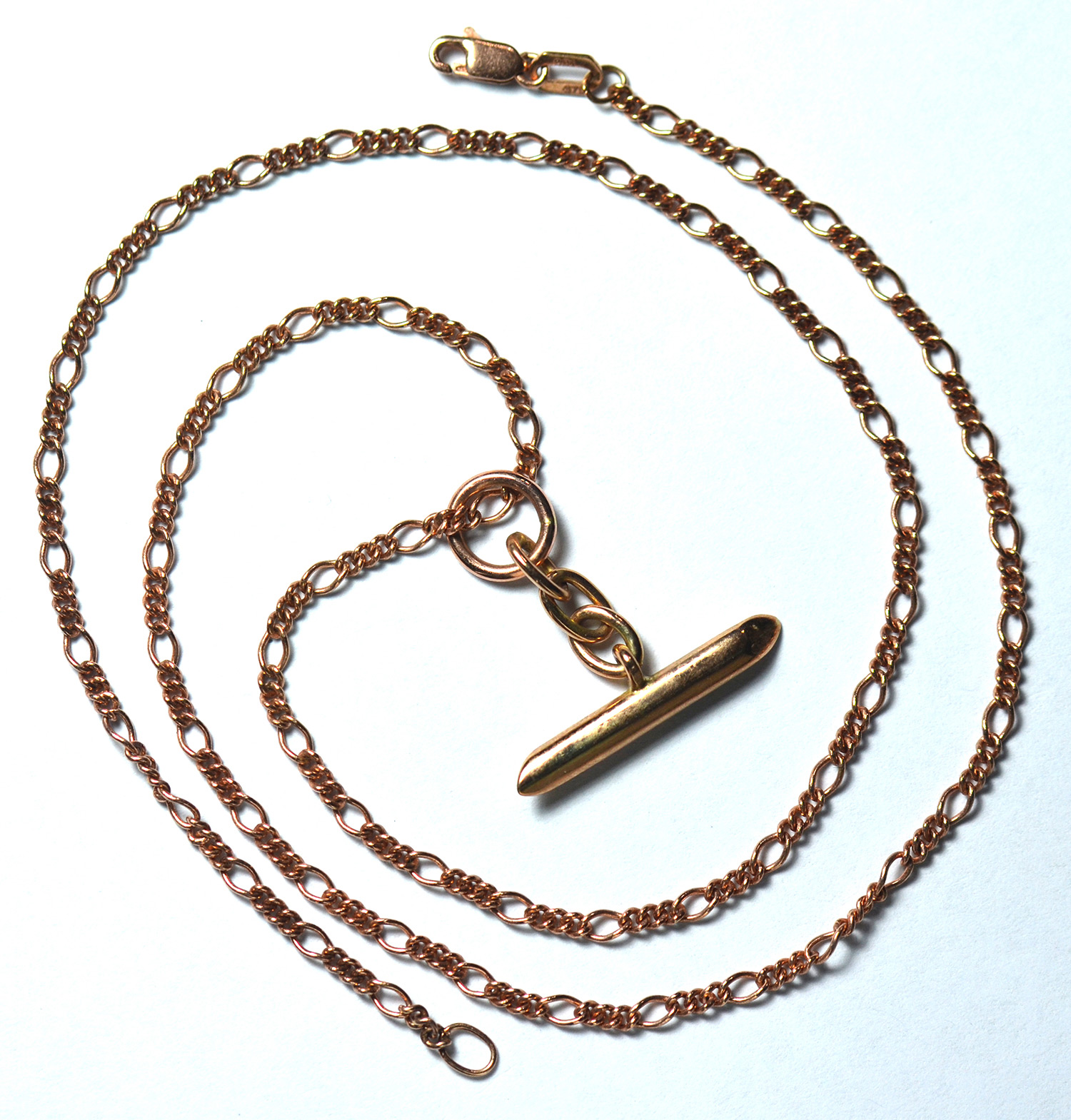 9ct Rose Gold Figaro Chain with Pendant