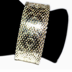 25mm wide bright reflective patterned bracelet, with safety chain included