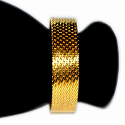 16mm wide mesh patterned quality made bracelet in gold tone steel mesh