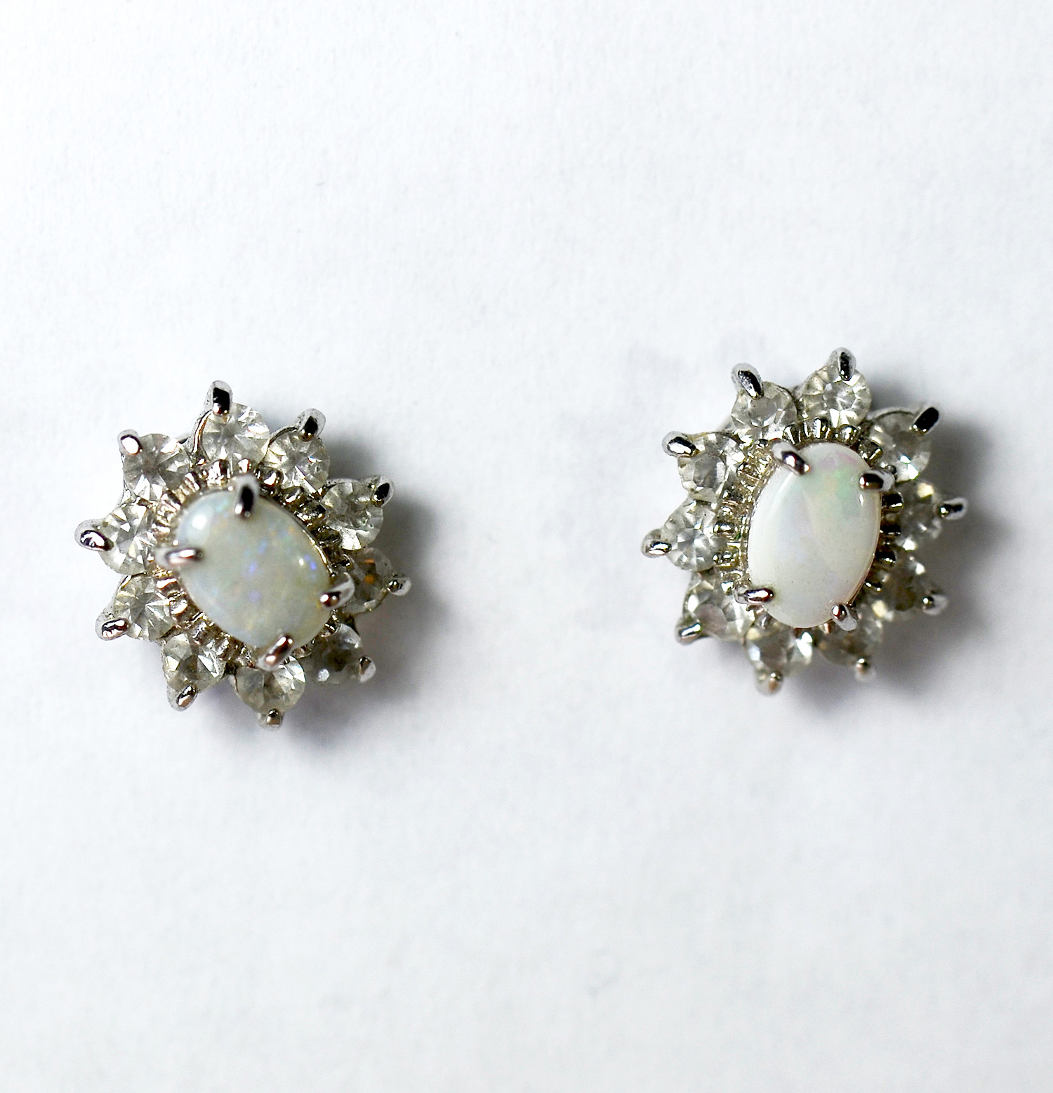 Opal Earrings Sterling Silver
