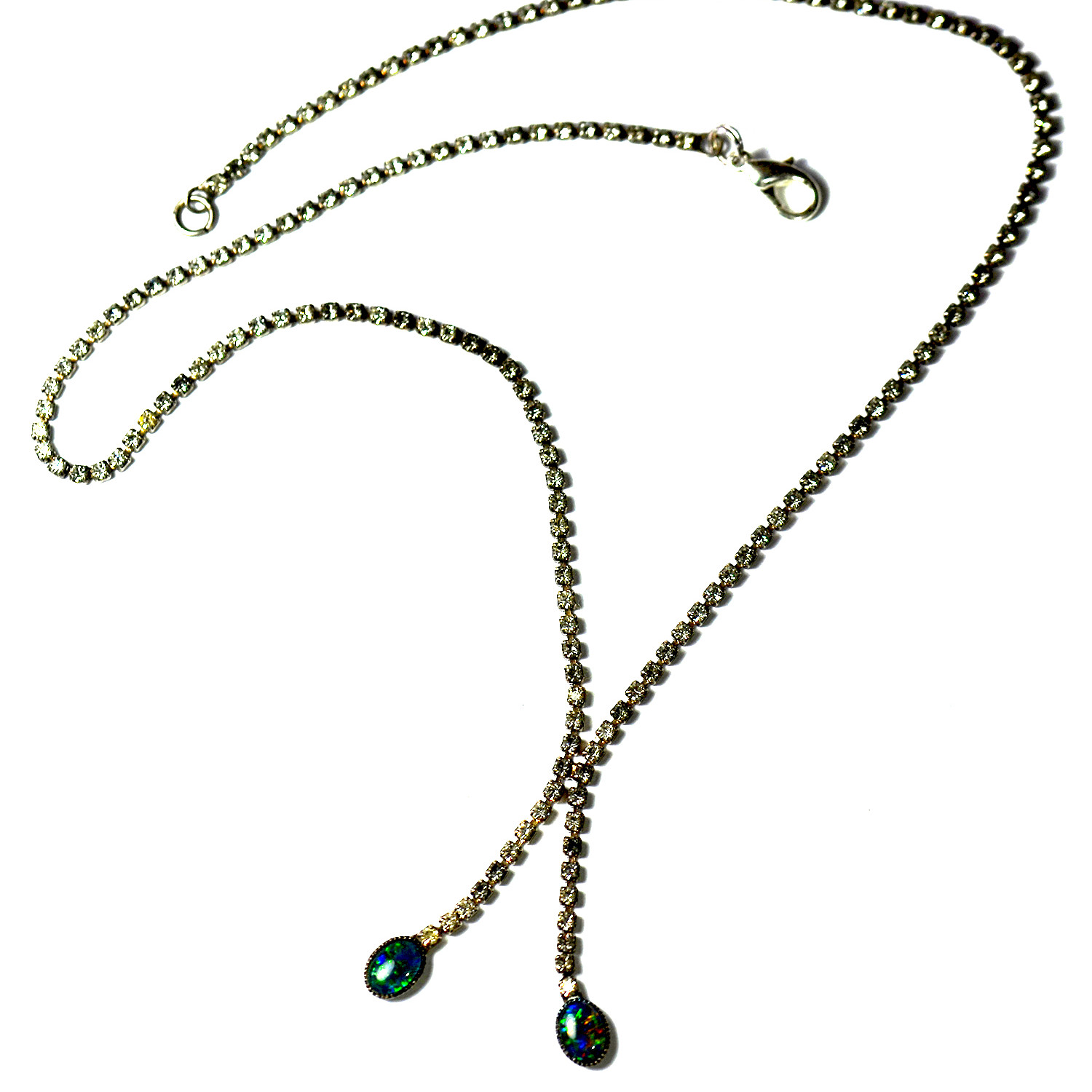 Opal Triplet Necklace Silver Plated