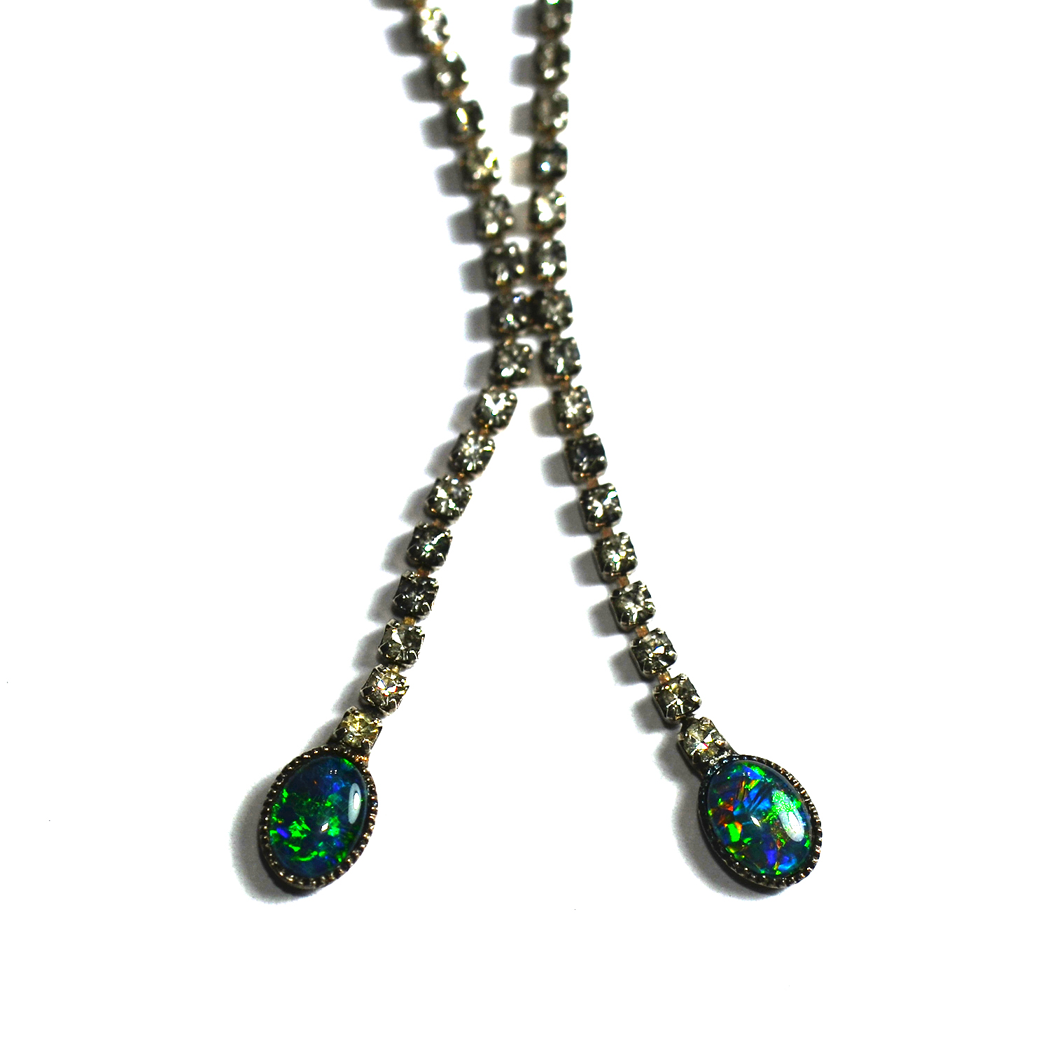 Opal Triplet Necklace Silver Plated