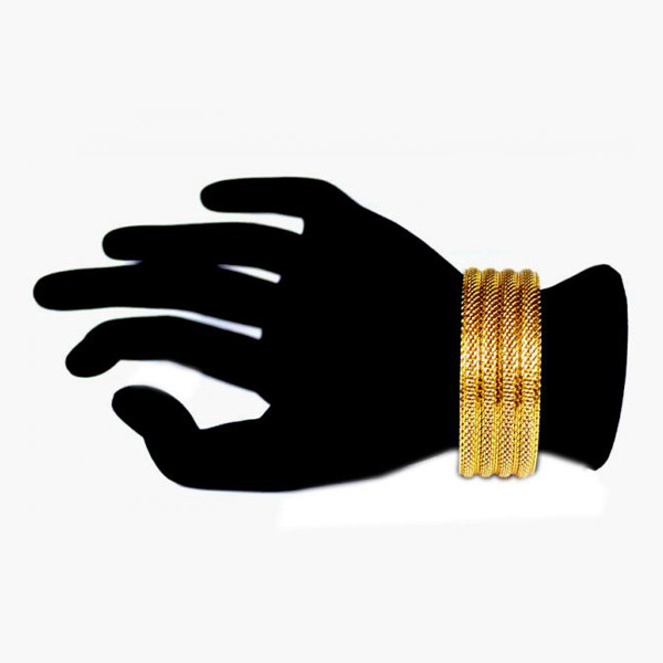 20mm wide quality made gold toned steel striped mesh patterned bracelet