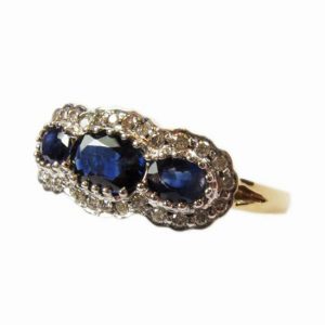 14kt Diamond/Sapphire 1.0ctw Ladies Gold Ring