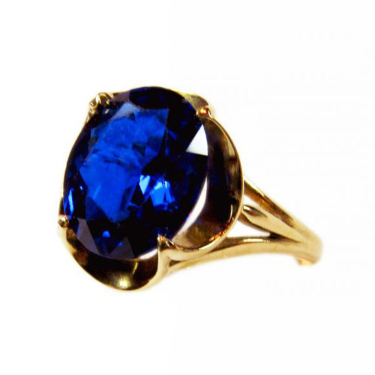 9kt Cobalt Blue 3.0ctw Ladies Gold Ring